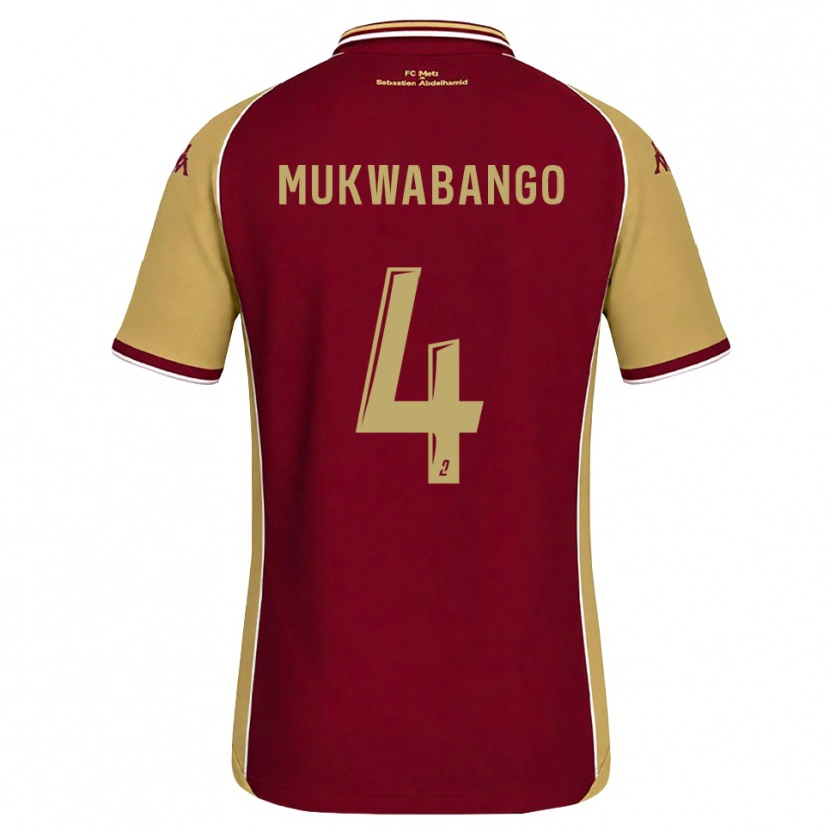 Danxen Criança Camisola Bénit Mukwabango #4 Dourado Vermelho Escuro Principal 2026/27 Camisa Brasil