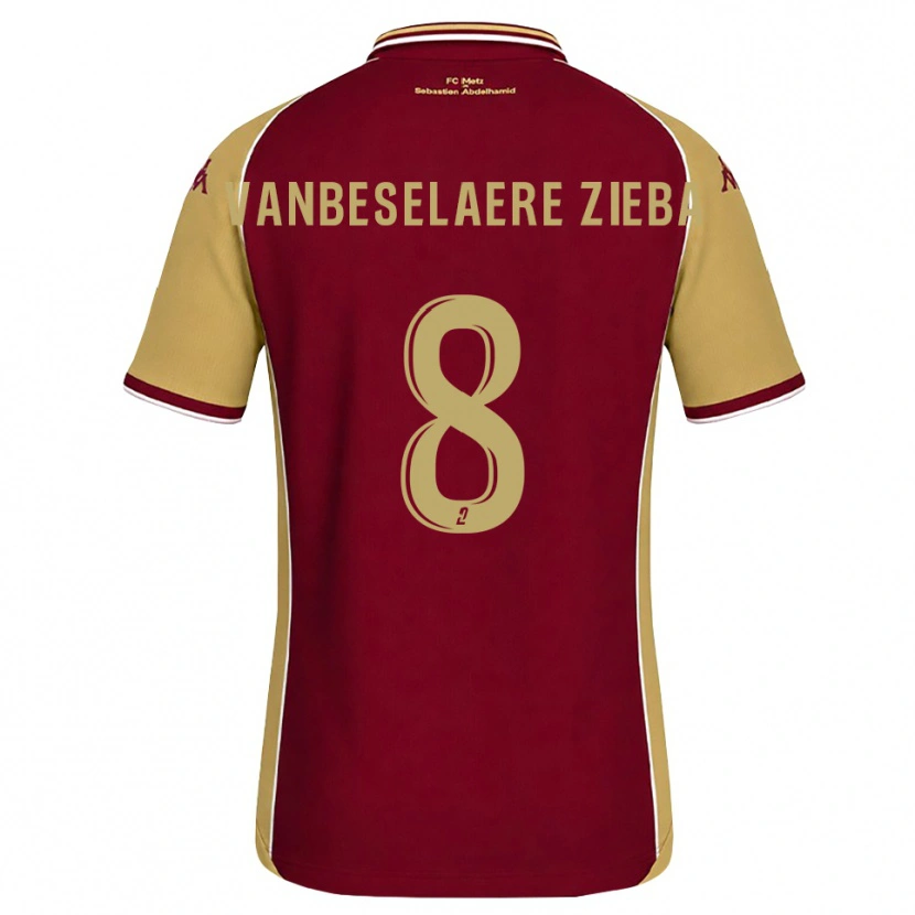 Danxen Criança Camisola Vadim Vanbeselaere Zieba #8 Dourado Vermelho Escuro Principal 2026/27 Camisa Brasil