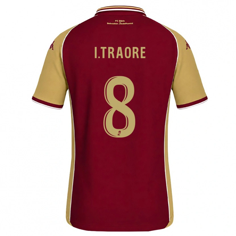 Danxen Criança Camisola Ismaël Traoré #8 Dourado Vermelho Escuro Principal 2026/27 Camisa Brasil