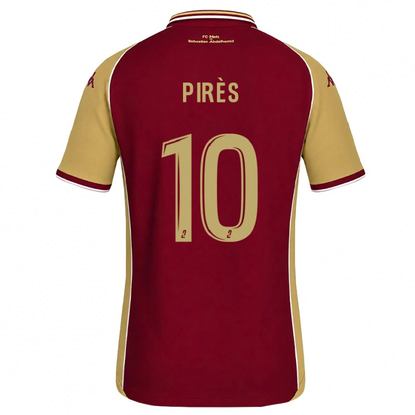 Danxen Criança Camisola Théo Pirès #10 Dourado Vermelho Escuro Principal 2026/27 Camisa Brasil