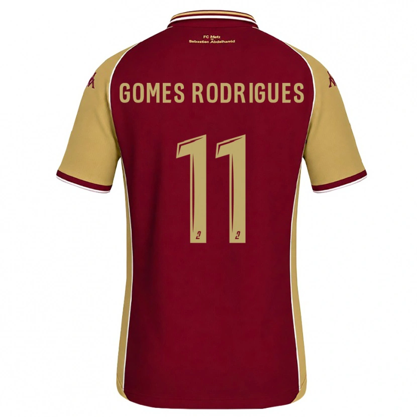Danxen Criança Camisola Jess Gomes Rodrigues #11 Dourado Vermelho Escuro Principal 2026/27 Camisa Brasil