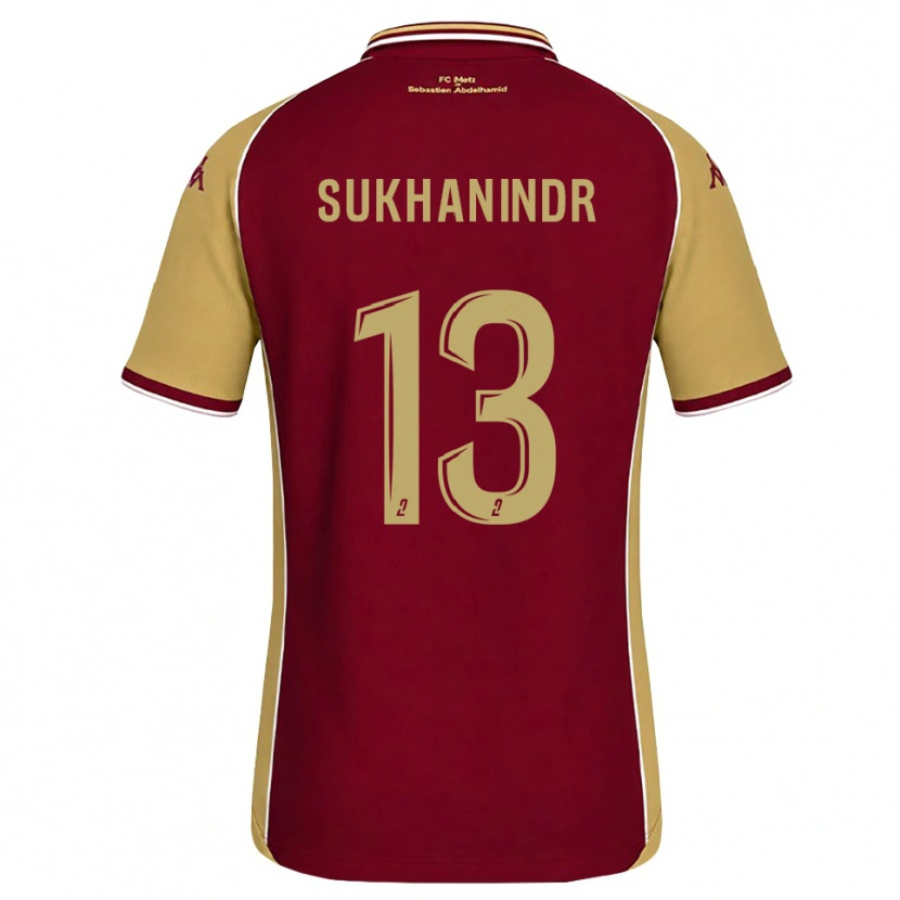 Danxen Criança Camisola Suparith Sukhanindr #13 Dourado Vermelho Escuro Principal 2026/27 Camisa Brasil