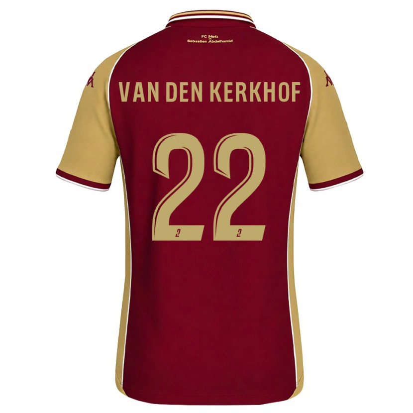 Danxen Criança Camisola Kevin Van Den Kerkhof #22 Dourado Vermelho Escuro Principal 2026/27 Camisa Brasil