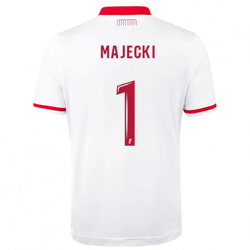Danxen Criança Camisola Radoslaw Majecki #1 Vermelho Branco Principal 2026/27 Camisa Brasil