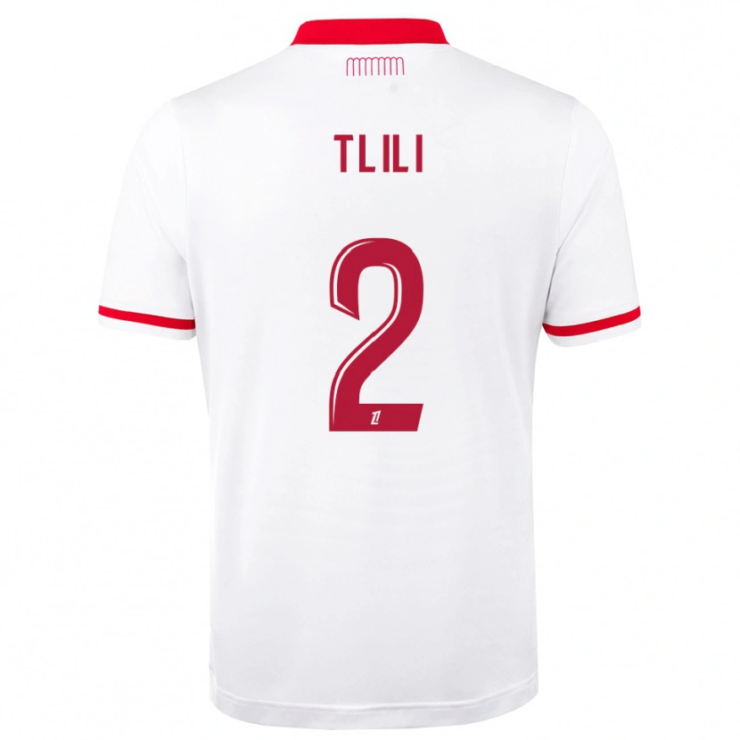 Danxen Criança Camisola Mehdi Tlili #2 Vermelho Branco Principal 2026/27 Camisa Brasil