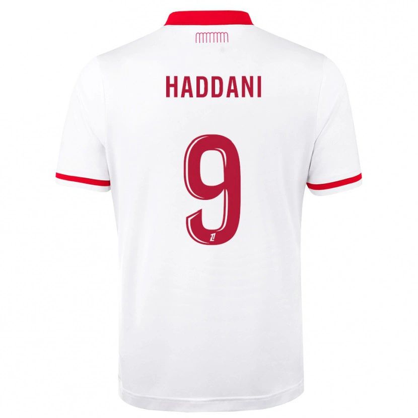 Danxen Criança Camisola Nahël Haddani #9 Vermelho Branco Principal 2026/27 Camisa Brasil
