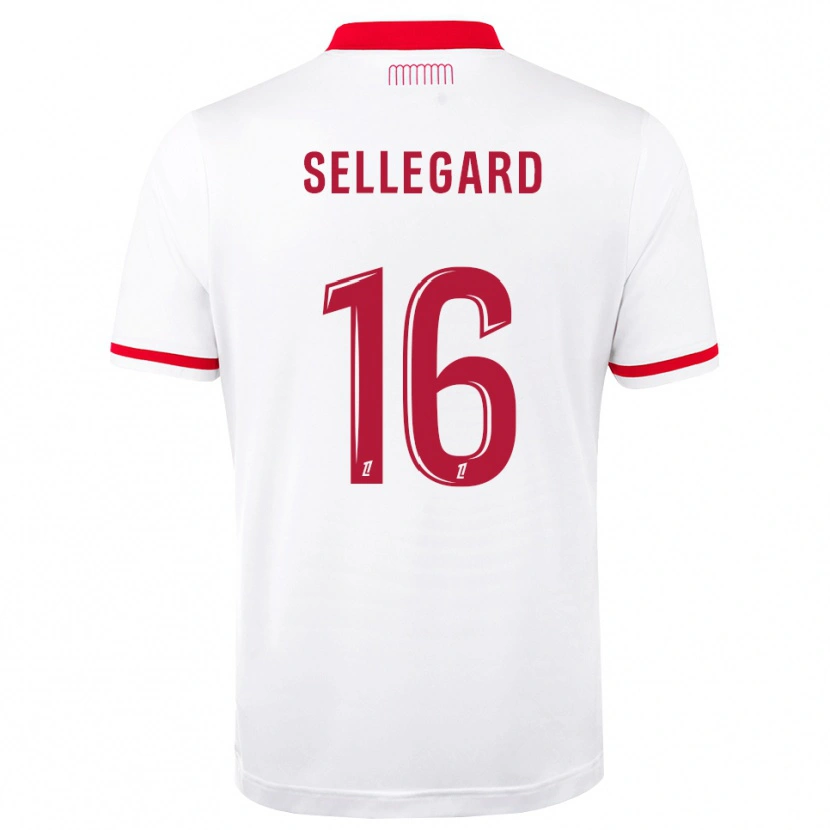 Danxen Criança Camisola Alexander Sellegard #16 Vermelho Branco Principal 2026/27 Camisa Brasil