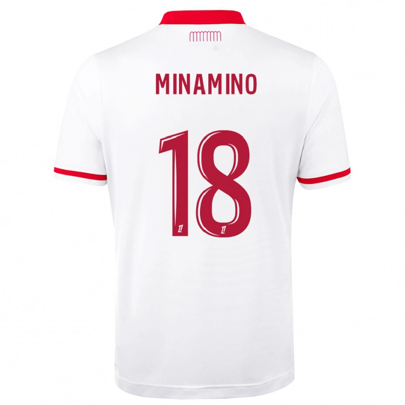 Danxen Criança Camisola Takumi Minamino #18 Vermelho Branco Principal 2026/27 Camisa Brasil