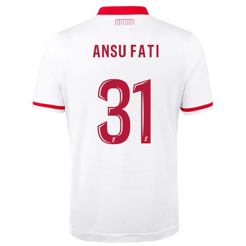 Danxen Criança Camisola Ansu Fati #31 Vermelho Branco Principal 2026/27 Camisa Brasil