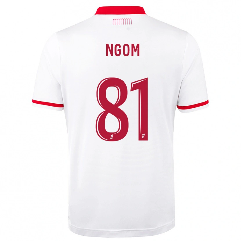 Danxen Criança Camisola Libasse Ngom #81 Vermelho Branco Principal 2026/27 Camisa Brasil