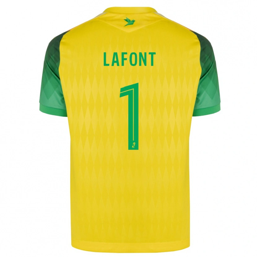 Danxen Criança Camisola Alban Lafont #1 Amarelo Verde Vermelho Principal 2026/27 Camisa Brasil