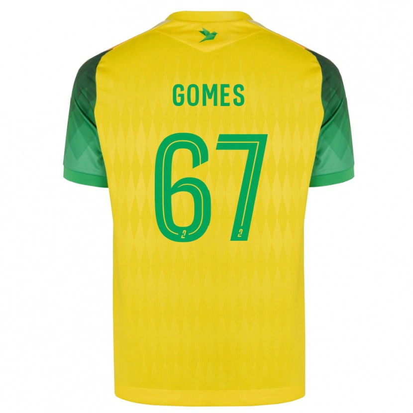 Danxen Criança Camisola Malang Gomes #67 Amarelo Verde Vermelho Principal 2026/27 Camisa Brasil