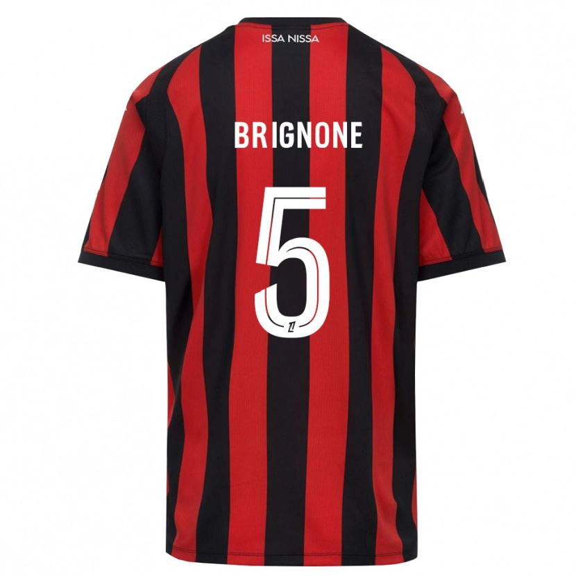 Danxen Criança Camisola Kenzo Brignone #5 Vermelho Preto Branco Principal 2026/27 Camisa Brasil