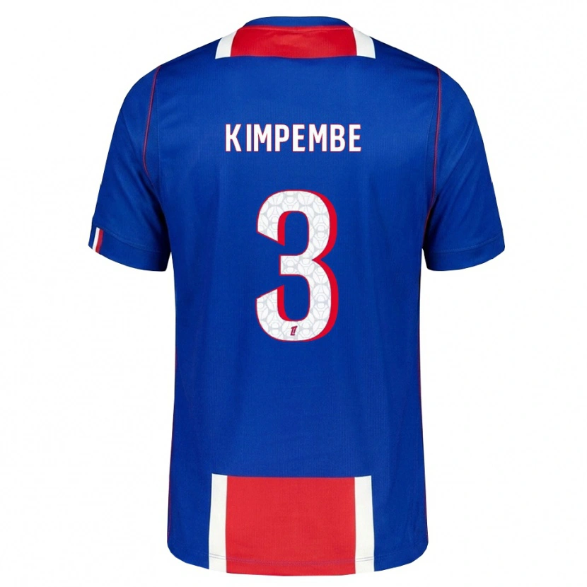 Danxen Criança Camisola Presnel Kimpembe #3 Vermelho Branco Azul Principal 2026/27 Camisa Brasil
