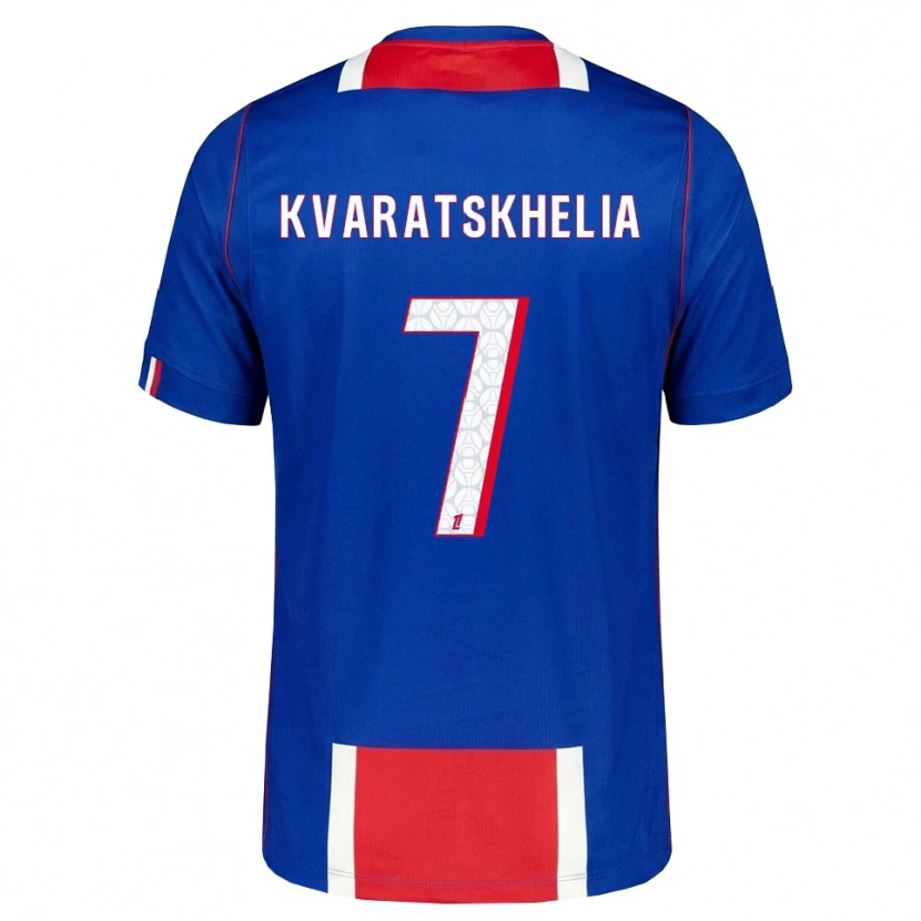 Danxen Criança Camisola Khvicha Kvaratskhelia #7 Vermelho Branco Azul Principal 2026/27 Camisa Brasil