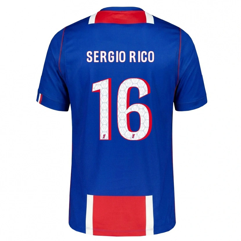Danxen Criança Camisola Sergio Rico #16 Vermelho Branco Azul Principal 2026/27 Camisa Brasil