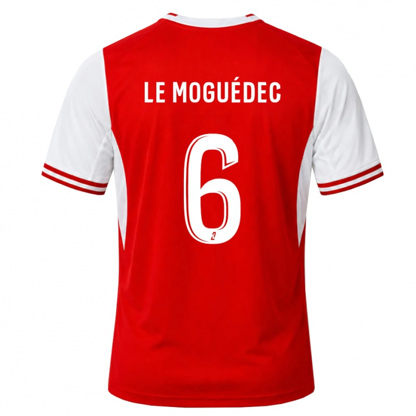 Danxen Criança Camisola Anaële Le Moguédec #6 Vermelho Branco Principal 2026/27 Camisa Brasil