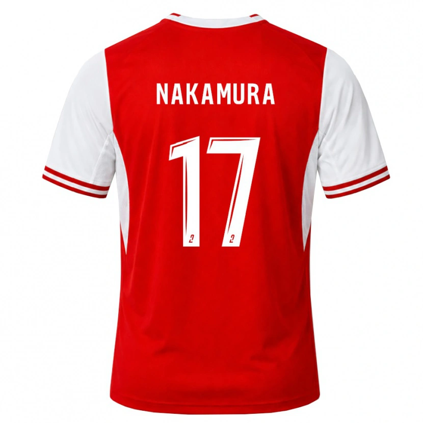 Danxen Criança Camisola Keito Nakamura #17 Vermelho Branco Principal 2026/27 Camisa Brasil