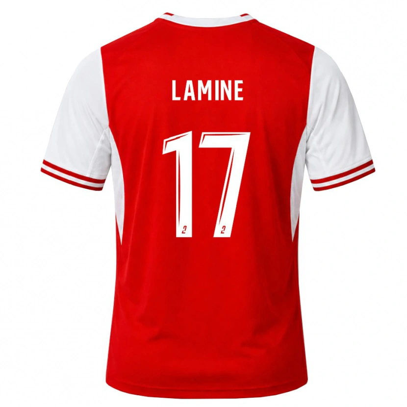 Danxen Criança Camisola Mana Lamine #17 Vermelho Branco Principal 2026/27 Camisa Brasil
