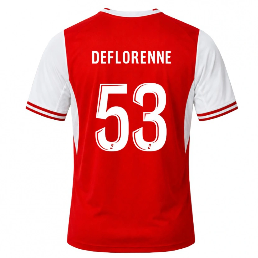 Danxen Criança Camisola Théo Deflorenne #53 Vermelho Branco Principal 2026/27 Camisa Brasil