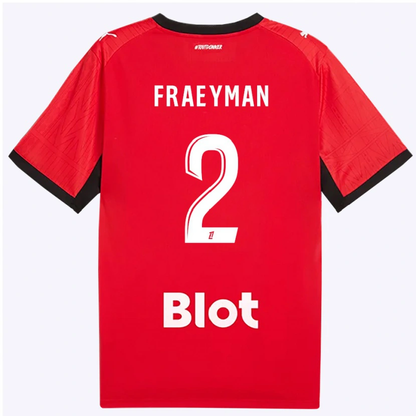 Danxen Criança Camisola Dorian Fraeyman #2 Vermelho Preto Branco Principal 2026/27 Camisa Brasil