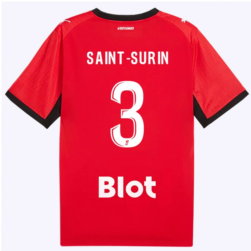 Danxen Criança Camisola Rio Saint-Surin #3 Vermelho Preto Branco Principal 2026/27 Camisa Brasil
