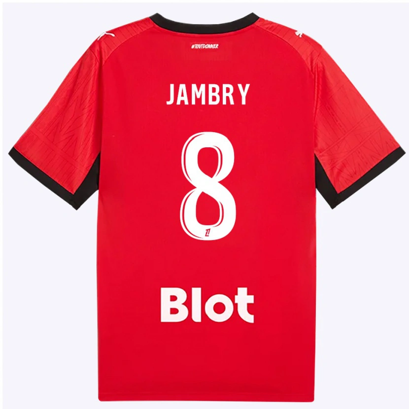 Danxen Criança Camisola Melvin Jambry #8 Vermelho Preto Branco Principal 2026/27 Camisa Brasil