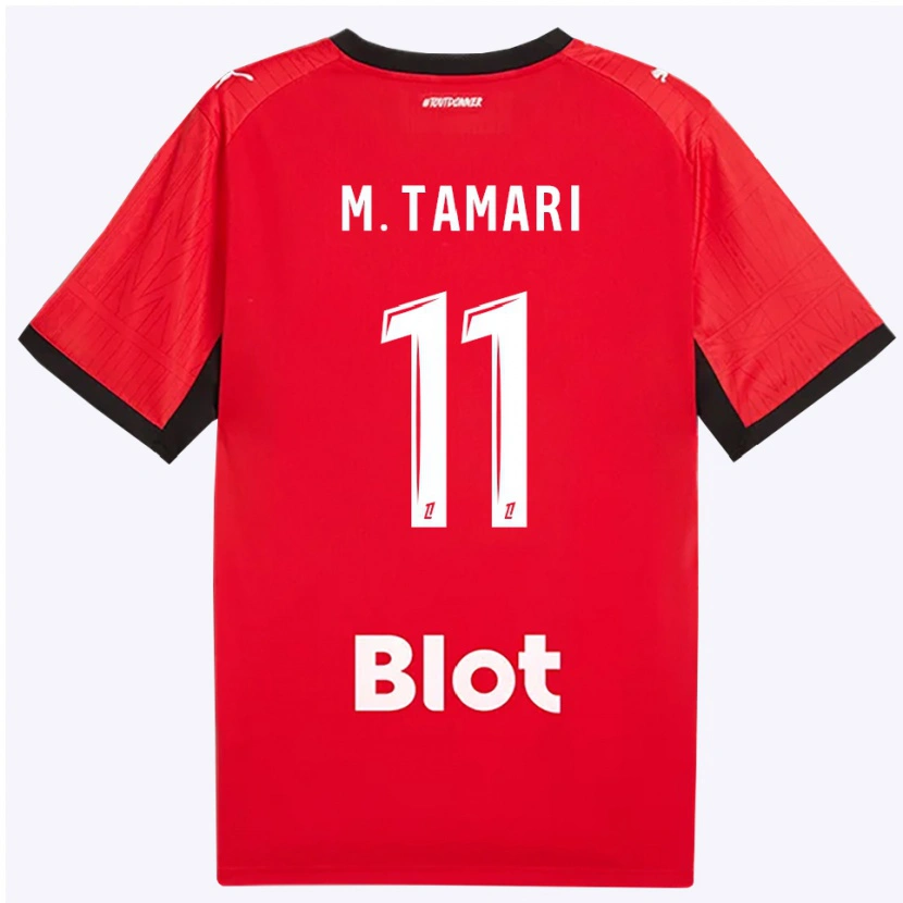 Danxen Criança Camisola Mousa Al-Tamari #11 Vermelho Preto Branco Principal 2026/27 Camisa Brasil