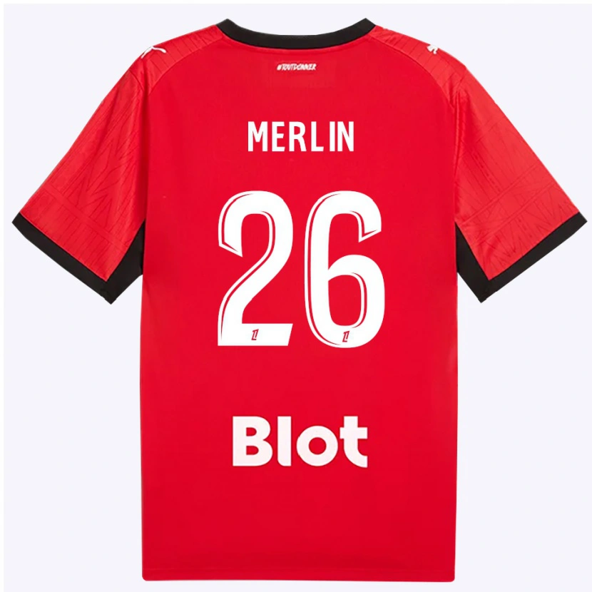Danxen Criança Camisola Quentin Merlin #26 Vermelho Preto Branco Principal 2026/27 Camisa Brasil