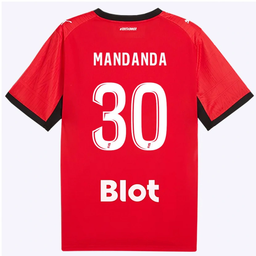 Danxen Criança Camisola Steve Mandanda #30 Vermelho Preto Branco Principal 2026/27 Camisa Brasil