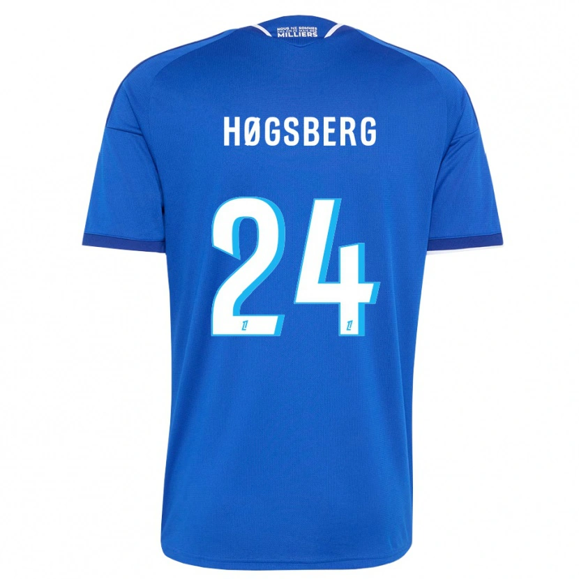 Danxen Criança Camisola Lucas Høgsberg #24 Azul Real Branco Principal 2026/27 Camisa Brasil