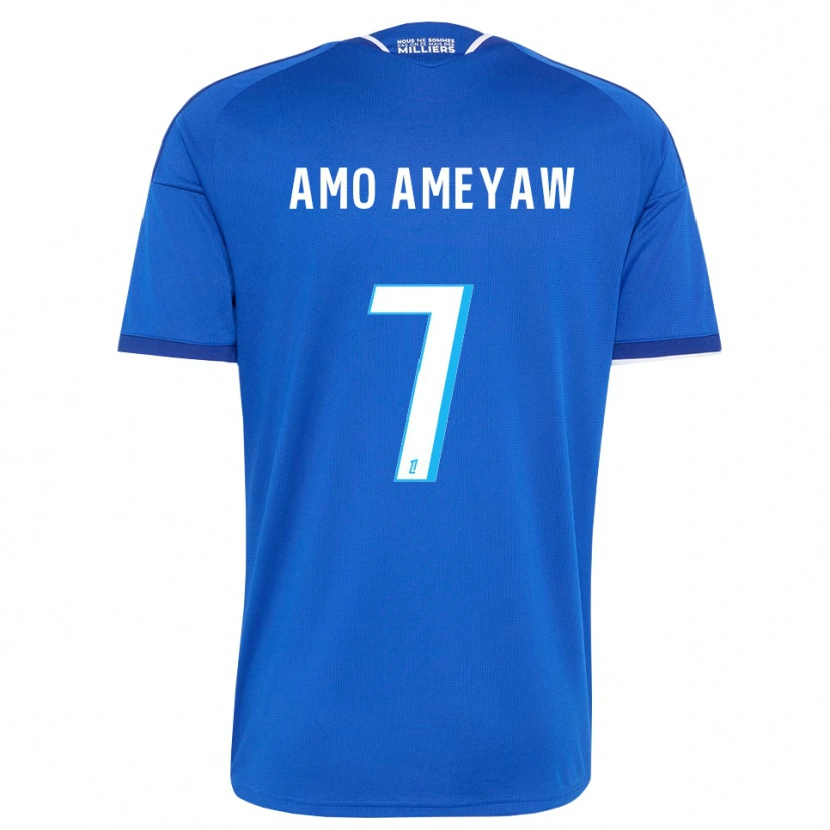 Danxen Criança Camisola Samuel Amo-Ameyaw #7 Azul Real Branco Principal 2026/27 Camisa Brasil