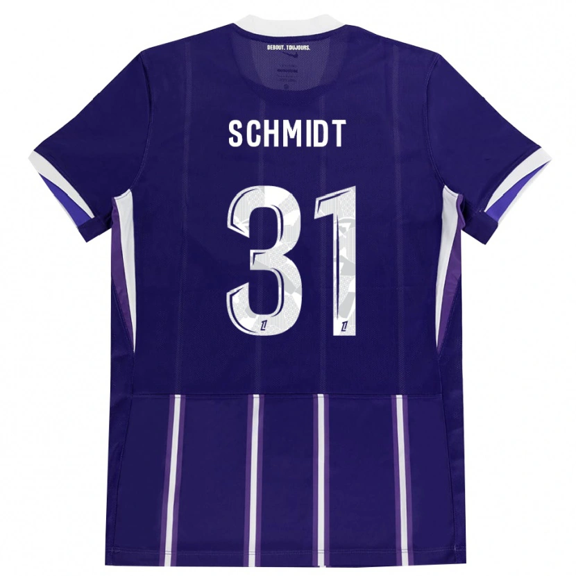 Danxen Criança Camisola Niklas Schmidt #31 Roxo Branco Principal 2026/27 Camisa Brasil