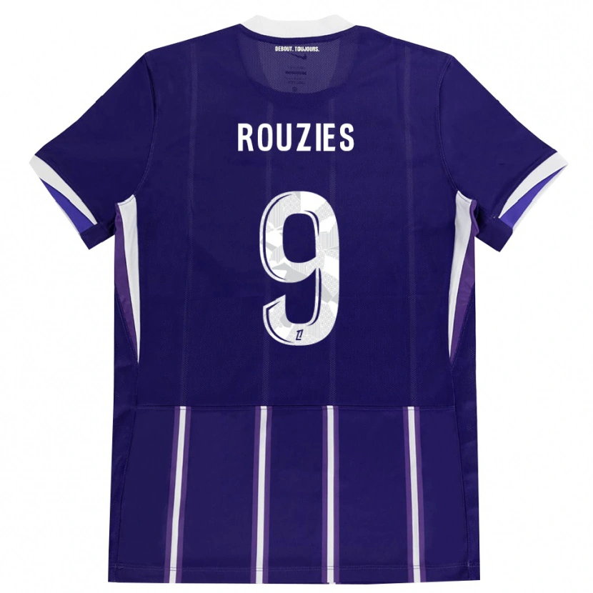 Danxen Criança Camisola Manon Rouzies #9 Roxo Branco Principal 2026/27 Camisa Brasil