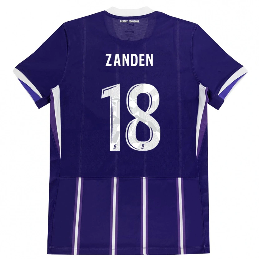 Danxen Criança Camisola Oliver Zandén #18 Roxo Branco Principal 2026/27 Camisa Brasil