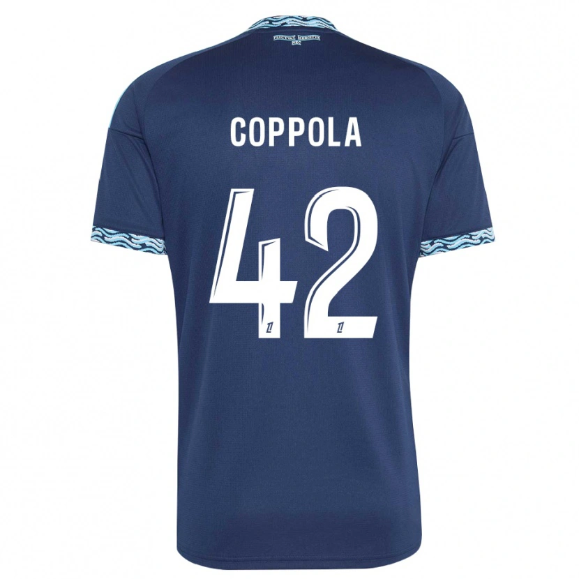 Danxen Criança Camisola Diego Coppola #42 Azul Aço Branco Principal 2026/27 Camisa Brasil