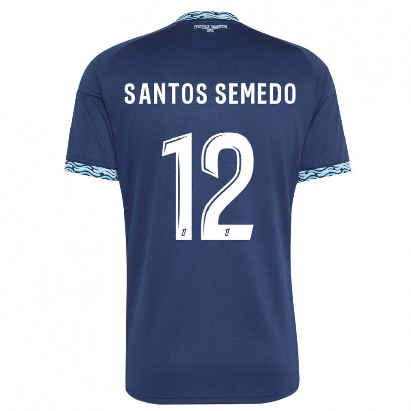 Danxen Criança Camisola Ilyes Dos Santos Semedo #12 Azul Aço Branco Principal 2026/27 Camisa Brasil