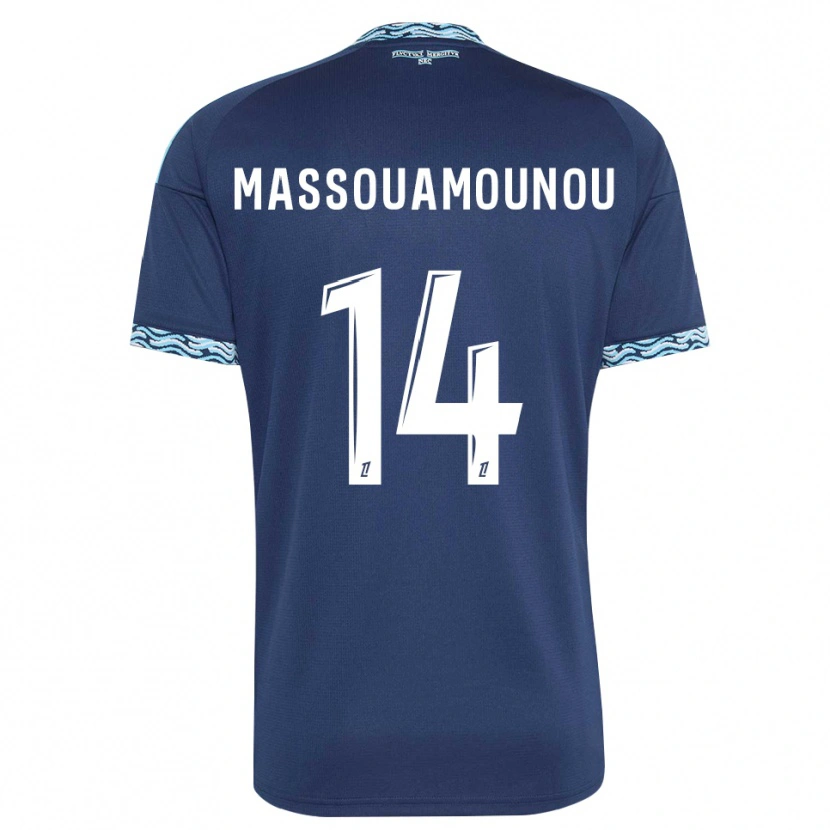 Danxen Criança Camisola Patino Massouamounou #14 Azul Aço Branco Principal 2026/27 Camisa Brasil