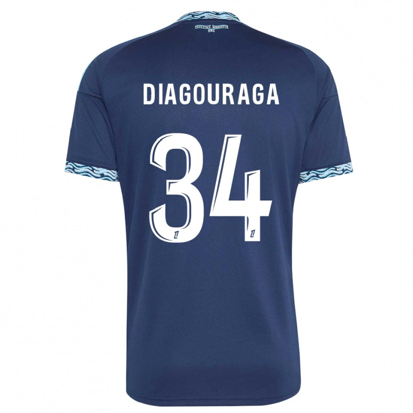 Danxen Criança Camisola Djibril Diagouraga #34 Azul Aço Branco Principal 2026/27 Camisa Brasil