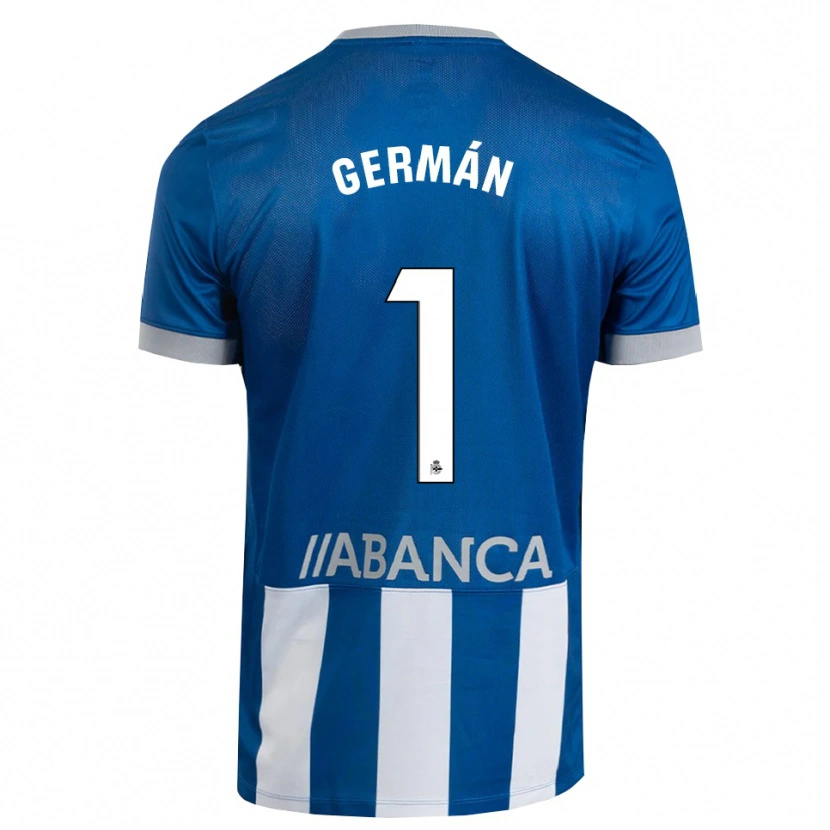 Danxen Criança Camisola Germán Parreño #1 Azul Cinza Branco Principal 2026/27 Camisa Brasil