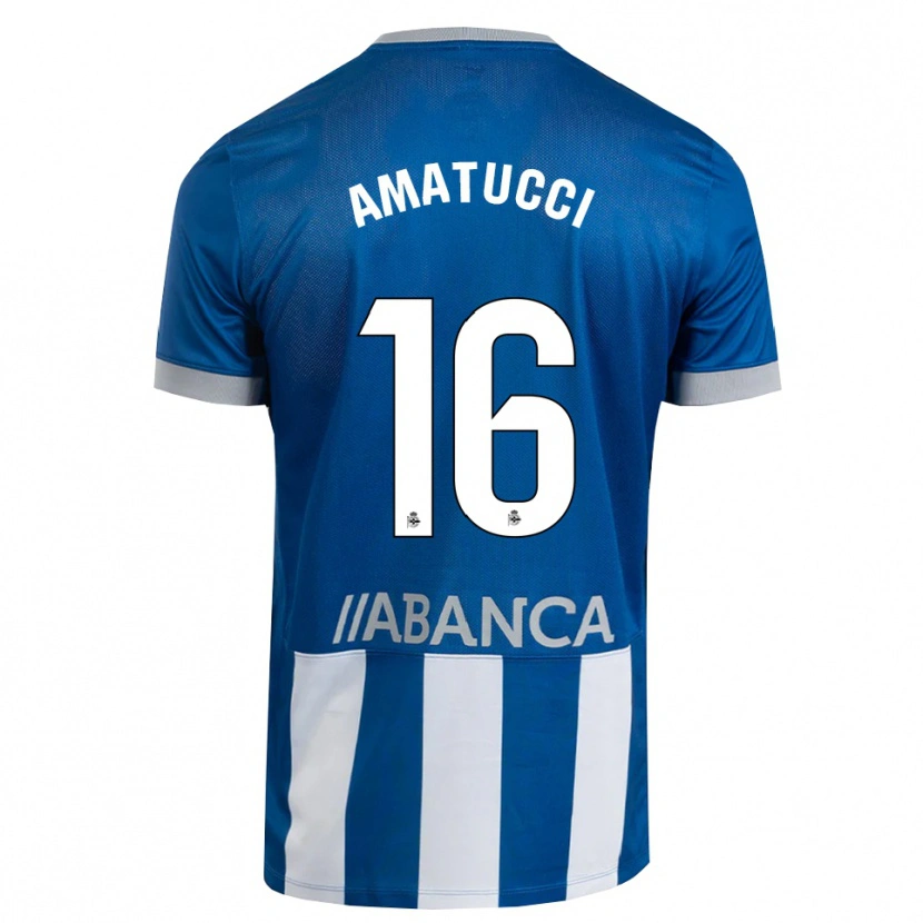 Danxen Criança Camisola Lorenzo Amatucci #16 Azul Cinza Branco Principal 2026/27 Camisa Brasil