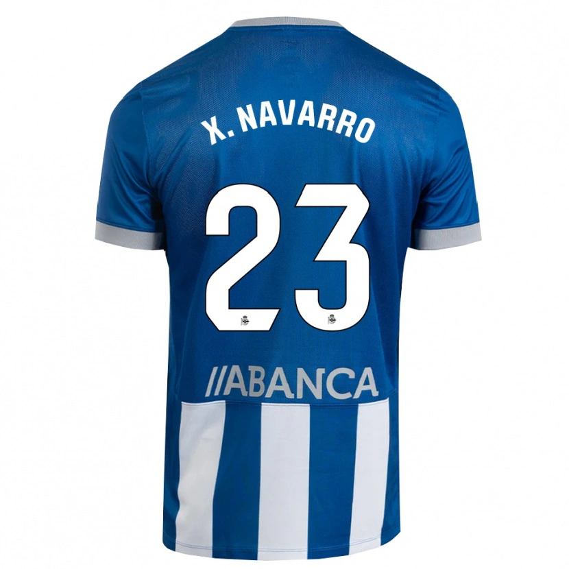 Danxen Criança Camisola Ximo Navarro #23 Azul Cinza Branco Principal 2026/27 Camisa Brasil