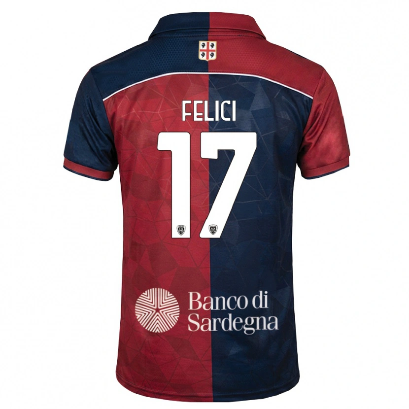 Danxen Criança Camisola Mattia Felici #17 Bordô Azul Real Principal 2026/27 Camisa Brasil