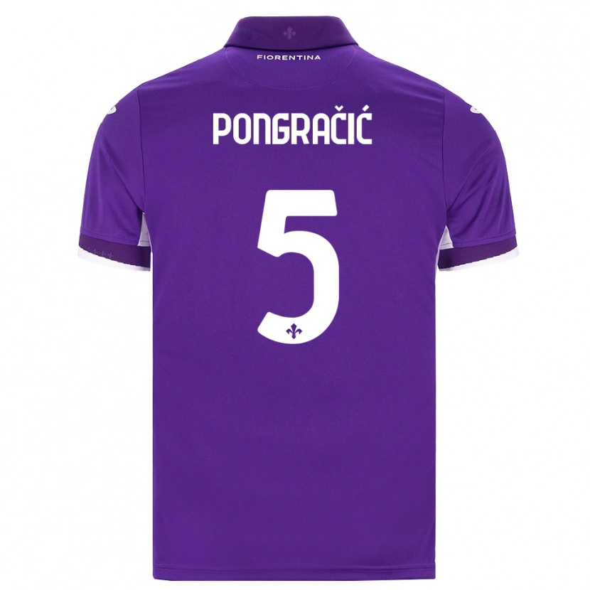 Danxen Criança Camisola Marin Pongracic #5 Roxo Branco Rosa Principal 2026/27 Camisa Brasil