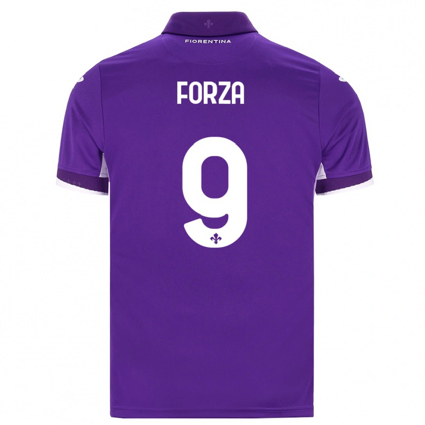 Danxen Criança Camisola Francesco Forza #9 Roxo Branco Rosa Principal 2026/27 Camisa Brasil