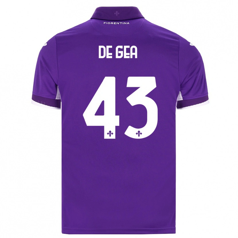 Danxen Criança Camisola David De Gea #43 Roxo Branco Rosa Principal 2026/27 Camisa Brasil