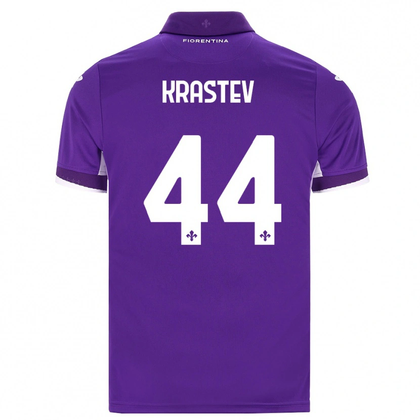 Danxen Criança Camisola Dimo Krastev #44 Roxo Branco Rosa Principal 2026/27 Camisa Brasil