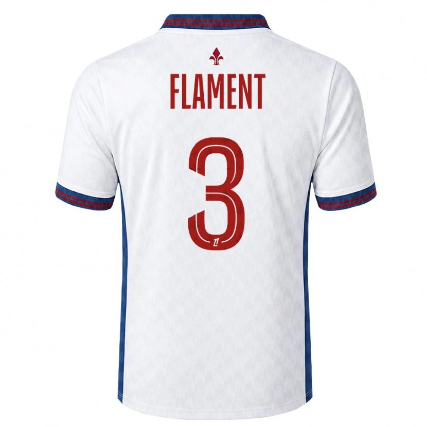 Danxen Criança Camisola Corentin Flament #3 Vermelho Branco Azul Alternativa 2026/27 Camisa Brasil