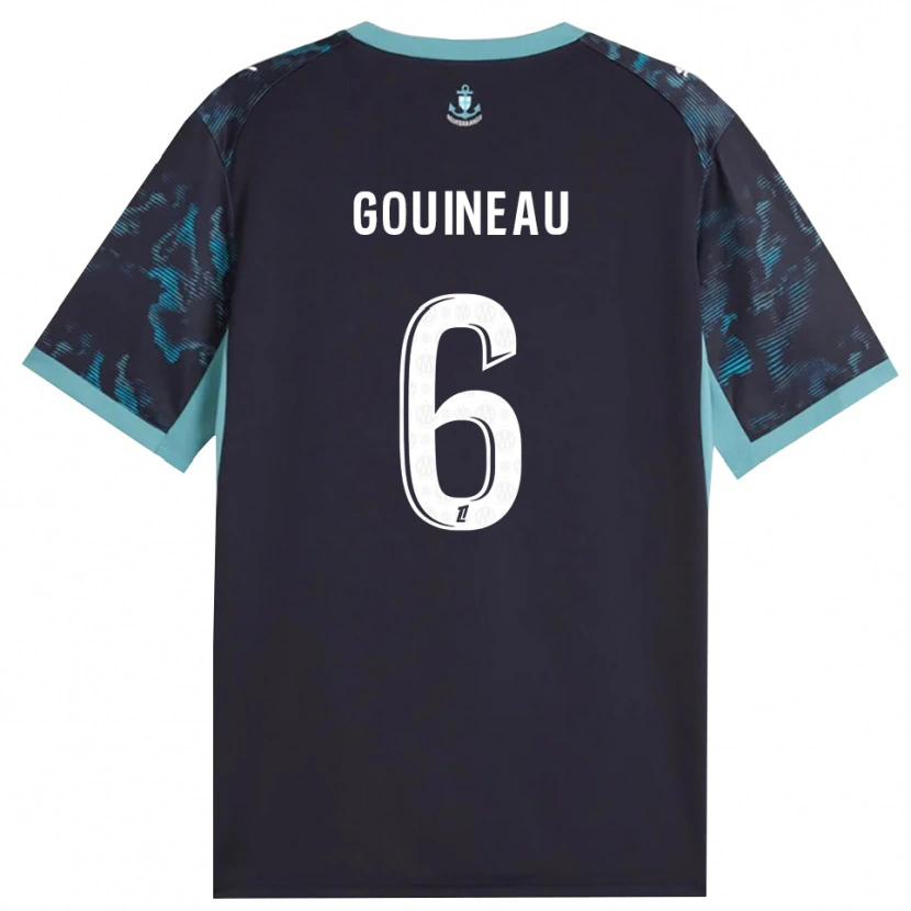 Danxen Criança Camisola Coline Gouineau #6 Turquesa Pálida Branco Preto Alternativa 2026/27 Camisa Brasil
