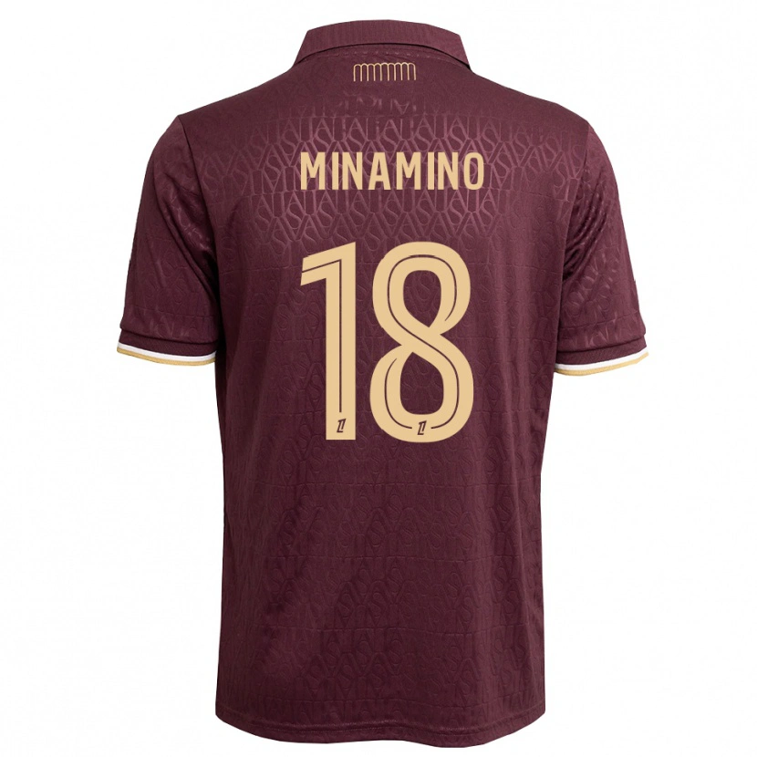 Danxen Criança Camisola Takumi Minamino #18 Marrom Areia De Castanha Alternativa 2026/27 Camisa Brasil